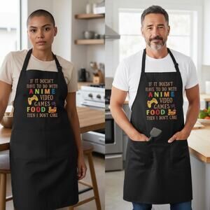 Anime video Games Food Adjustable Cooking Grill Apron For Men Women New